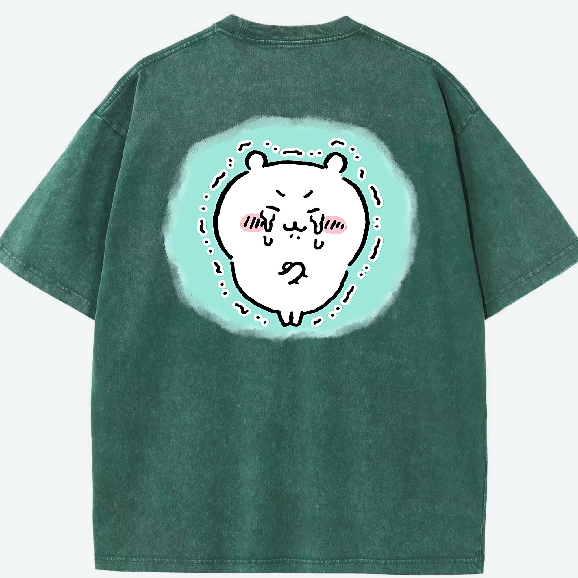 （画像用） ちいかわ ちいかわ Chii-kawa chiikawa 綿100% ヴィンテージ風 半袖Tシャツ（背面プリント）